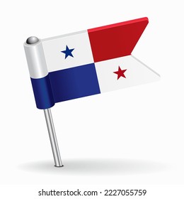 Panamian flag map pointer layout. Vector illustration.