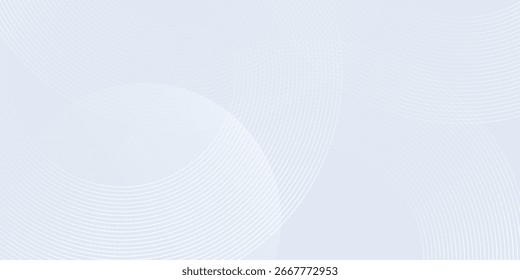 Panaromic blue modern background with circle elements. Design simple minimalist good art