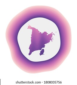 Panay icon. Colorful gradient logo of the island. Purple red Panay rounded sign with map for your design. Vector illustration.