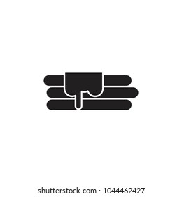 Pancake black silhouetteicon . Sweet pancake vector illustration on white background. Element for food sweet design