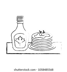 pancake and bottle syrup maple delicious