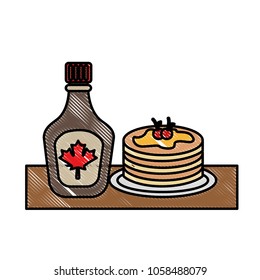 pancake and bottle syrup maple delicious