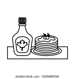 pancake and bottle syrup maple delicious
