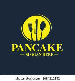 pancake bread breakfast flat logo