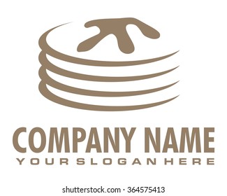 Pancake Bread Breakfast Silhouette Logo