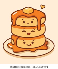 pancake butter cartoon illustration vector
