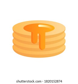 Icono de caramelo de panqueque en estilo de icono plano con color naranja degradado para menú de restaurante o aplicaciones de comida