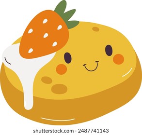 Pancake Cartoon Character Vector Illustration