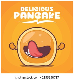 pancake cartoon. food vector illustration. with a funny expression