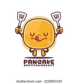 pancake cartoon mascot. food vector illustration. isolated on a white background svg