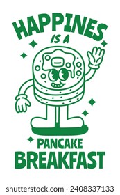 Pancake character design for website, application, printing, document, poster, sticker design, etc.