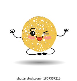 pancake character. Vector illustration isolated on white background. Round flapjack. Pancake week. fritter.