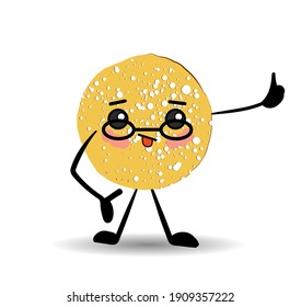 personaje de panqueque. Ilustración vectorial aislada en fondo blanco. Flapjack redondo. Semana del panqueque. refrigerio.