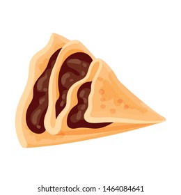 Pancake with chocolate filling. Vector illustration on white background.