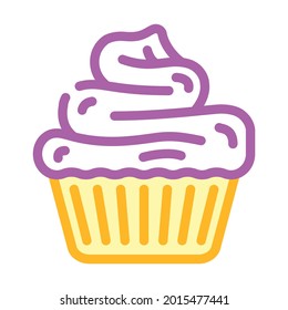 pancake with cream dessert color icon vector. pancake with cream dessert sign. isolated symbol illustration