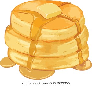 pancake, cute pancake, drawing, pancake drawing, dessert, bakery