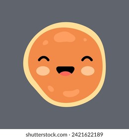 Pancake cute kawaii style breakfast food vector illustration