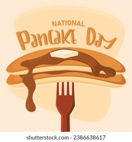 Pancake day poster Traditional food Vector