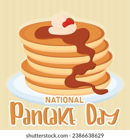 Pancake day poster Traditional food Vector