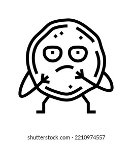 pancake dessert character line icon vector. pancake dessert character sign. isolated contour symbol black illustration