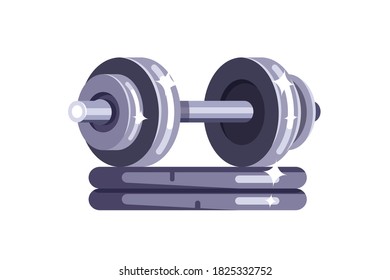 Pancake dumbbell icon on white background in flat style.