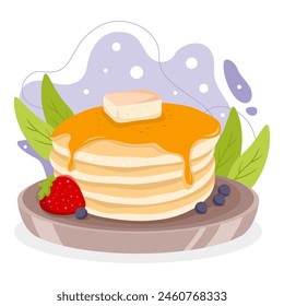 Pancake element. Vector illustration with food theme. Editable vector element.