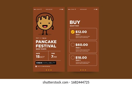 Pancake Event App UX and UI For Phone Screen