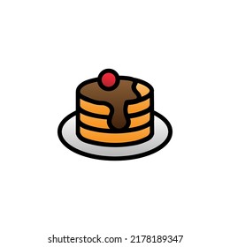 Pfannkuchen mit Vektorgrafik mit ausgefüllter Linie 