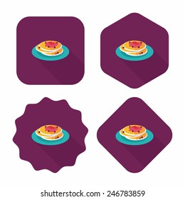 pancake flat icon with long shadow,eps10