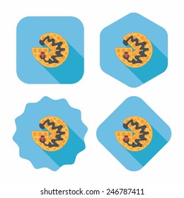 pancake flat icon with long shadow,eps10