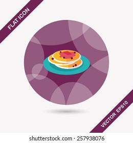 pancake flat icon with long shadow,eps10