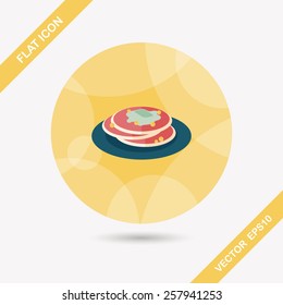 pancake flat icon with long shadow,eps10