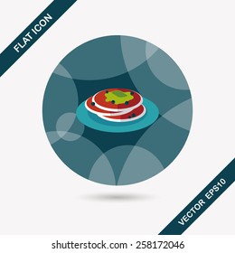 pancake flat icon with long shadow,eps10