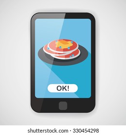 pancake flat icon with long shadow,eps10