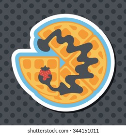 pancake flat icon with long shadow,eps10