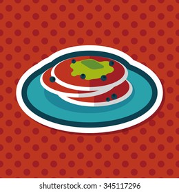pancake flat icon with long shadow,eps10