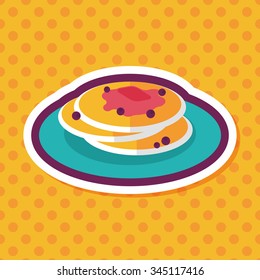 pancake flat icon with long shadow,eps10
