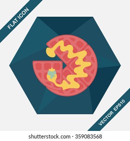 pancake flat icon with long shadow,eps10