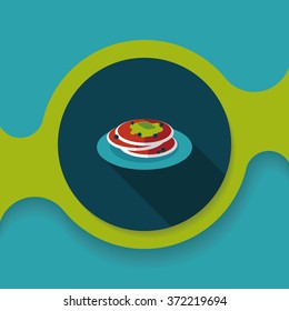 pancake flat icon with long shadow,eps10