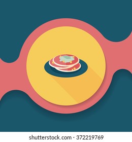 pancake flat icon with long shadow,eps10