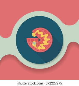 pancake flat icon with long shadow,eps10