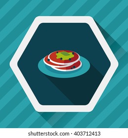 pancake flat icon with long shadow,eps10