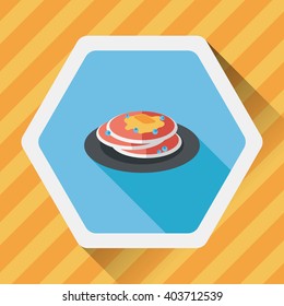 pancake flat icon with long shadow,eps10