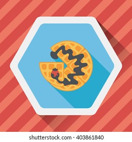 pancake flat icon with long shadow,eps10