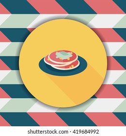 pancake flat icon with long shadow,eps10