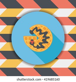 pancake flat icon with long shadow,eps10