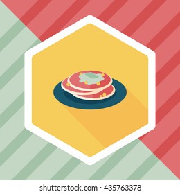 pancake flat icon with long shadow,eps10