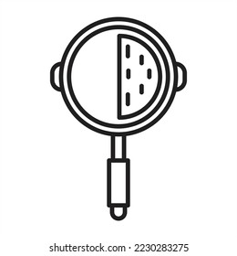 Pancake in the frying pan icon. Vector illustration
