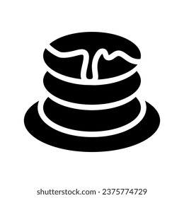 pancake glyph icon illustration vector graphic. Simple element illustration vector graphic, suitable for app, websites, and presentations isolated on white background