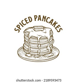 pancake hand drawn illustration vector